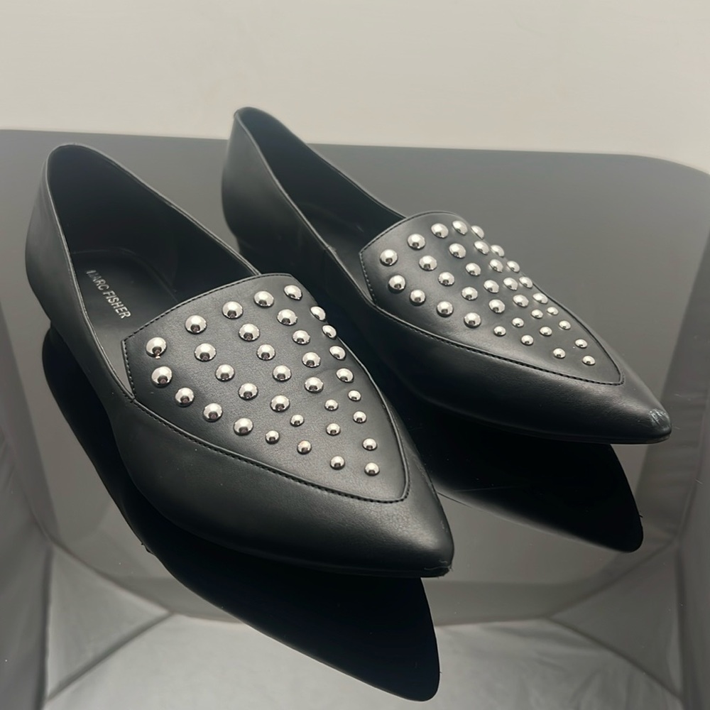 Marc Fisher size 11 mark black leather flats
